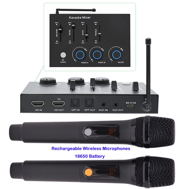 Home Cinema Barre De Son - Microphone sans fil rechargeable pour karaoké