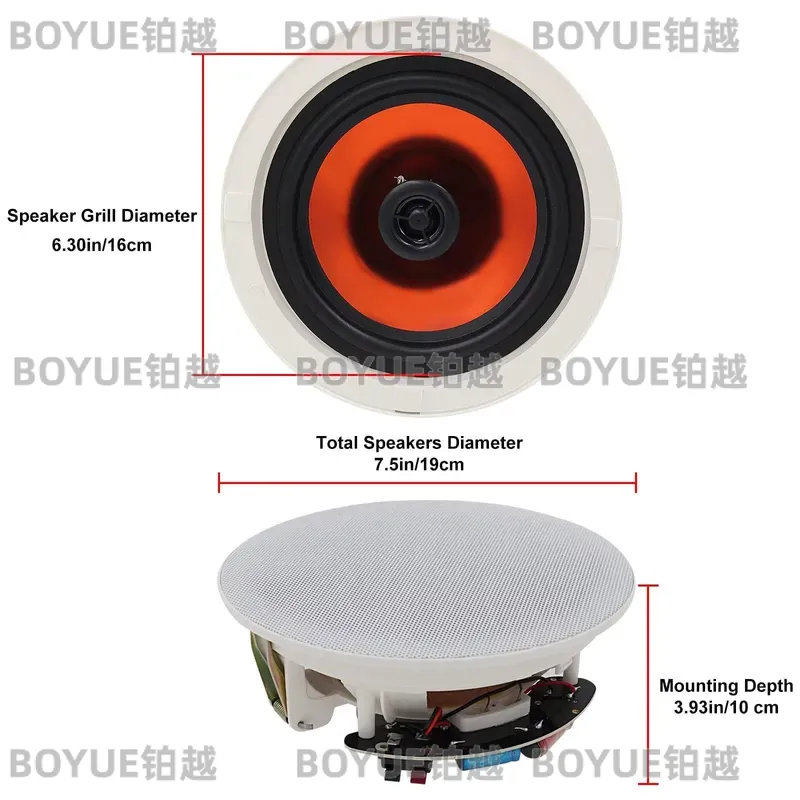 Home Cinema Encastrable - Haut-parleurs de plafond Bluetooth 6,5 pouces