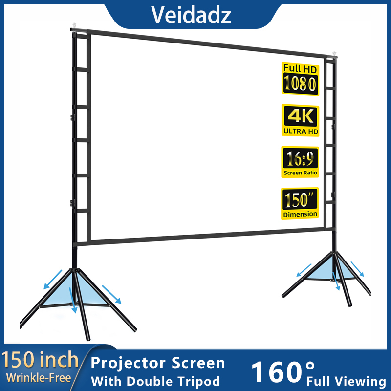 Home Cinema Projector Screen - VEIDADZ-Écran de projection avec support, sans
