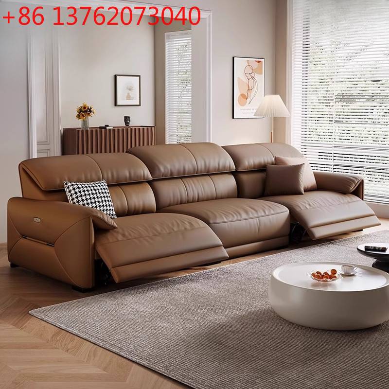 Home Cinema Recliners - Canapé inclinable électrique robuste marron pour
