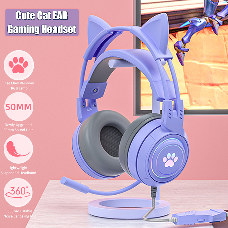 Home Cinema Headphones - Casque de jeu d'oreille de chat