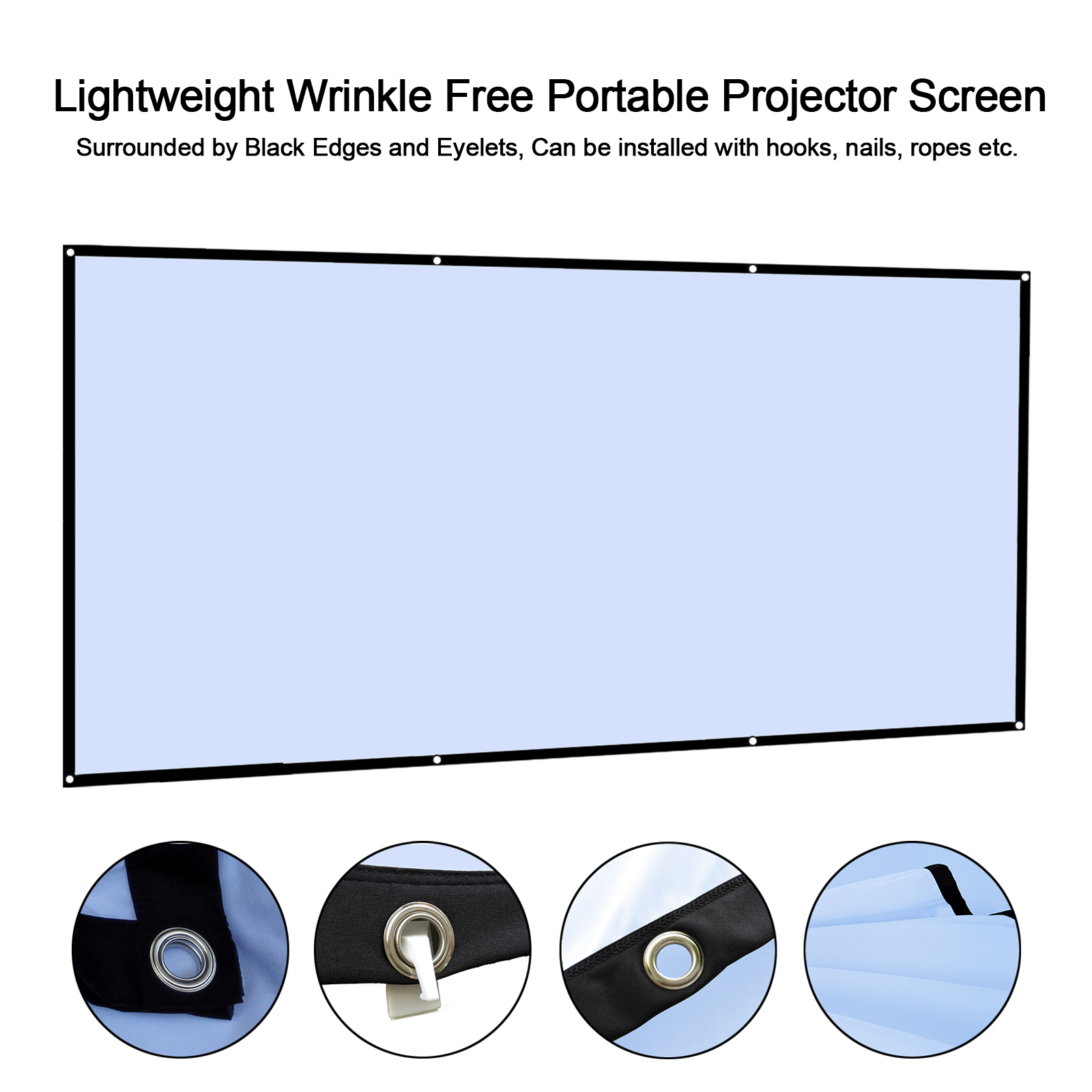 Home Cinema Projector Screen - Écran de projection léger portable sans