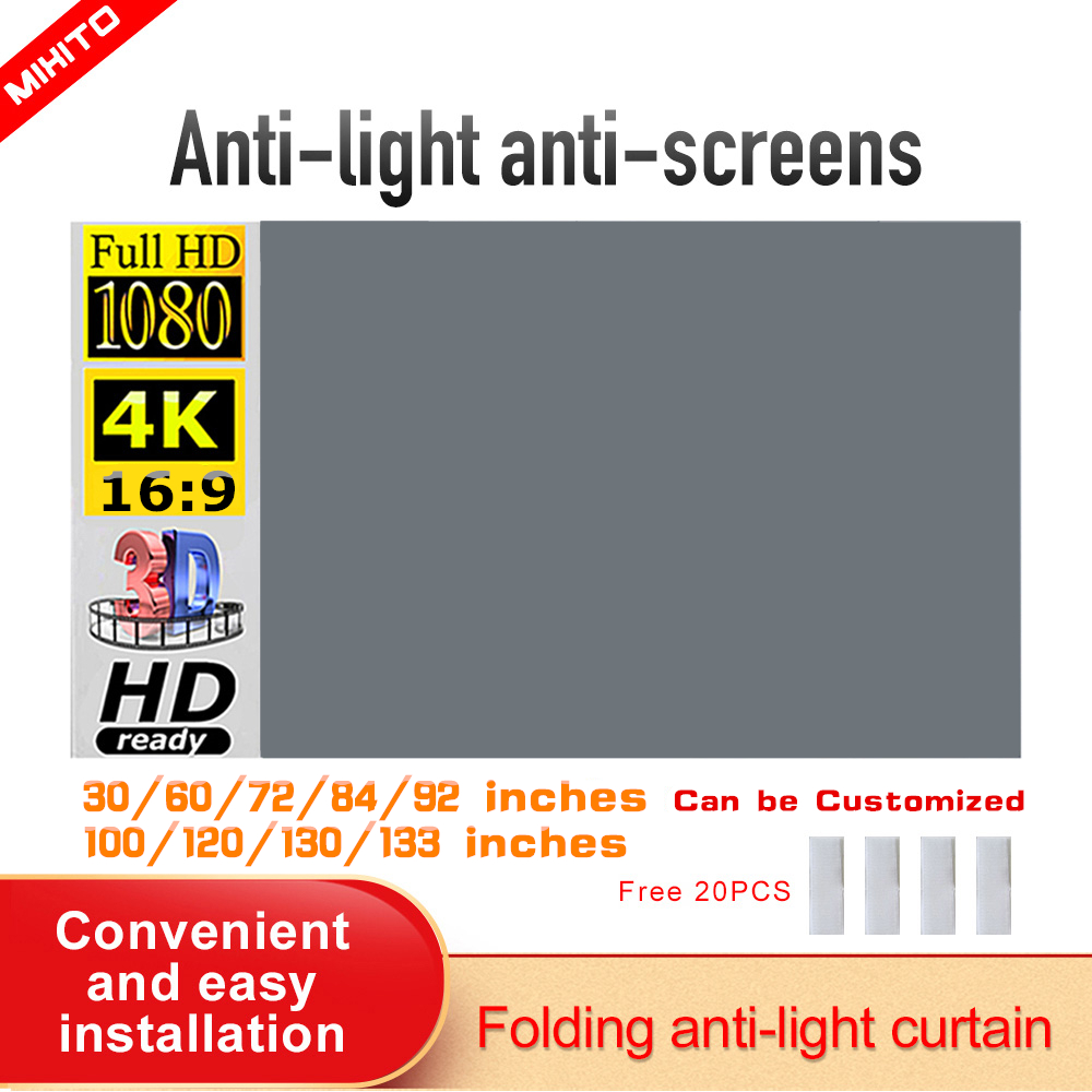Home Cinema Projector Screen - MIXITO écran de projecteur Simple 16:9