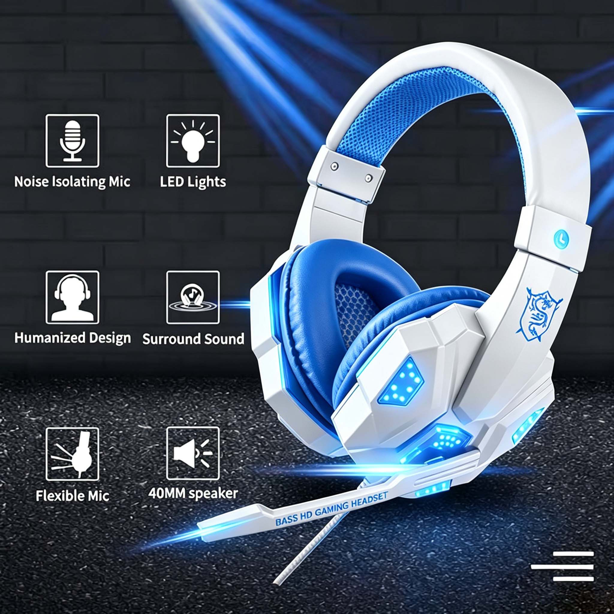 Casque de jeu lumineux RGB LED - Home Cinema Headphones avis et prix