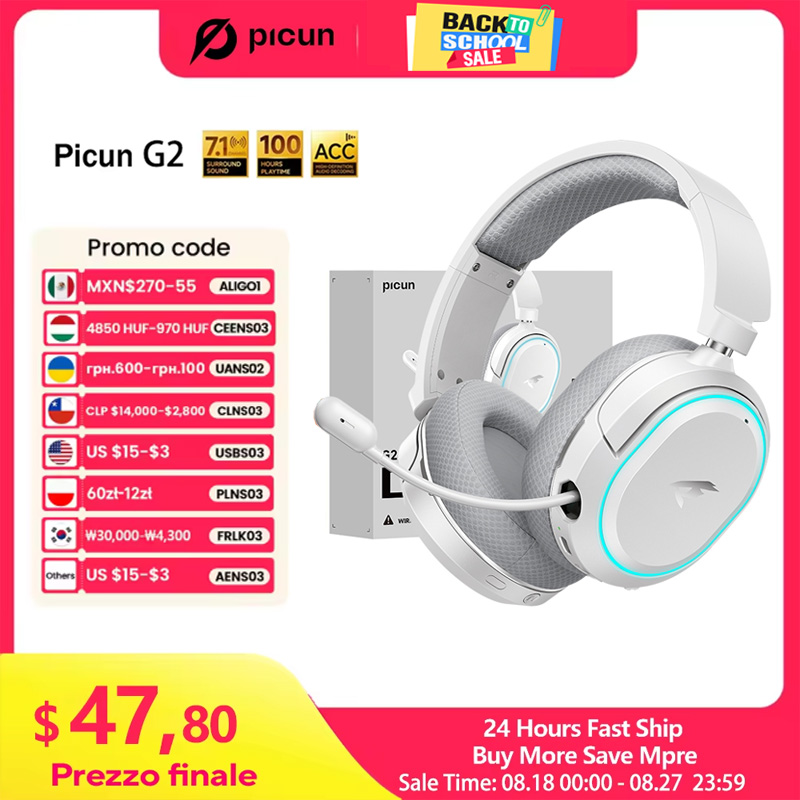 Picun G2 2.4 GHz Bluetooth cas - Home Cinema Headphones avis et prix